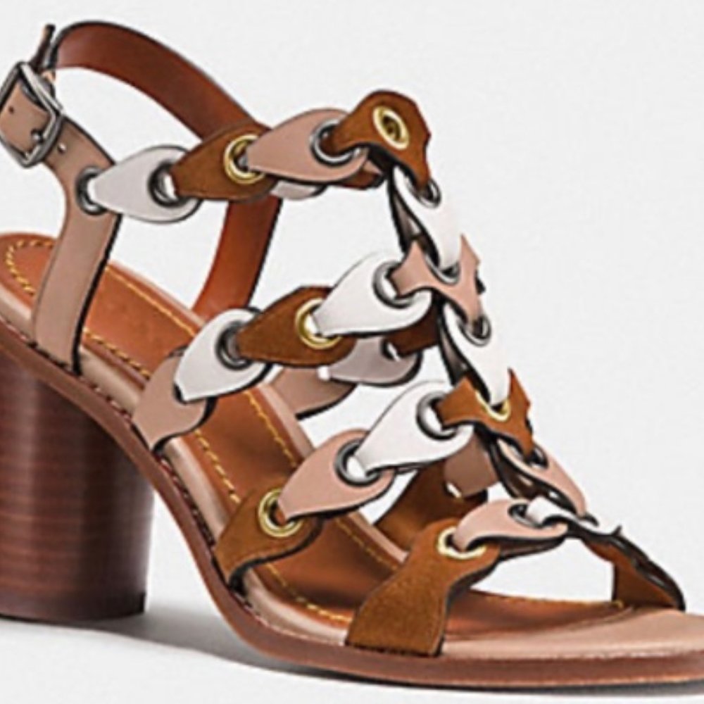 COACH LINK MID HEEL SANDAL SIZE 8